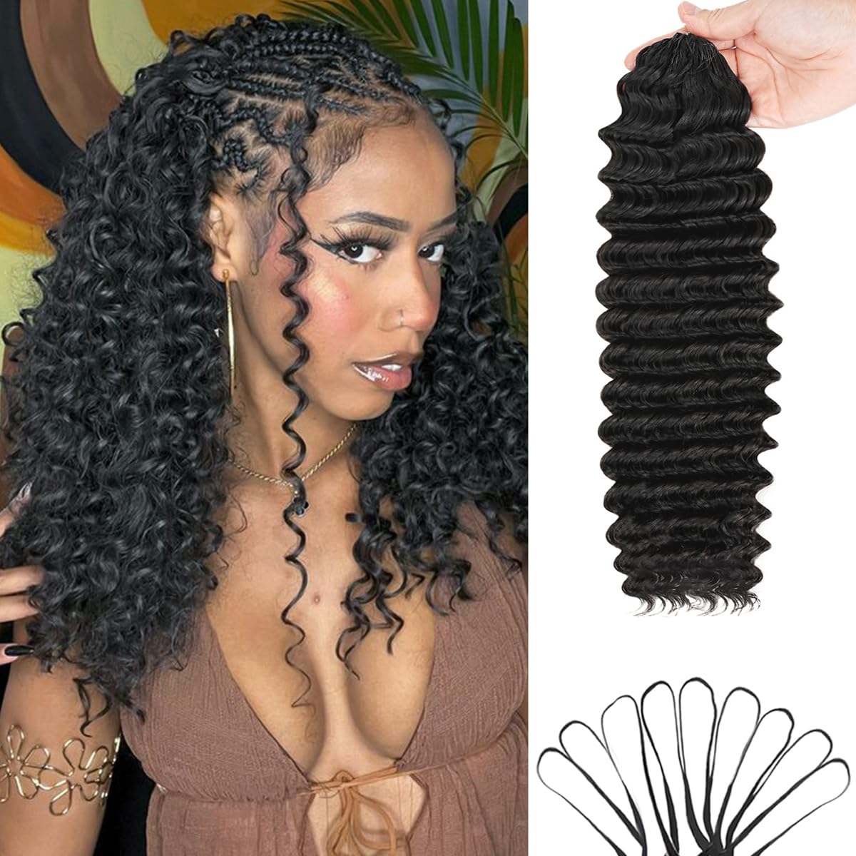 Hair Care Color - Deep Wave Feather Crochet Human Hair