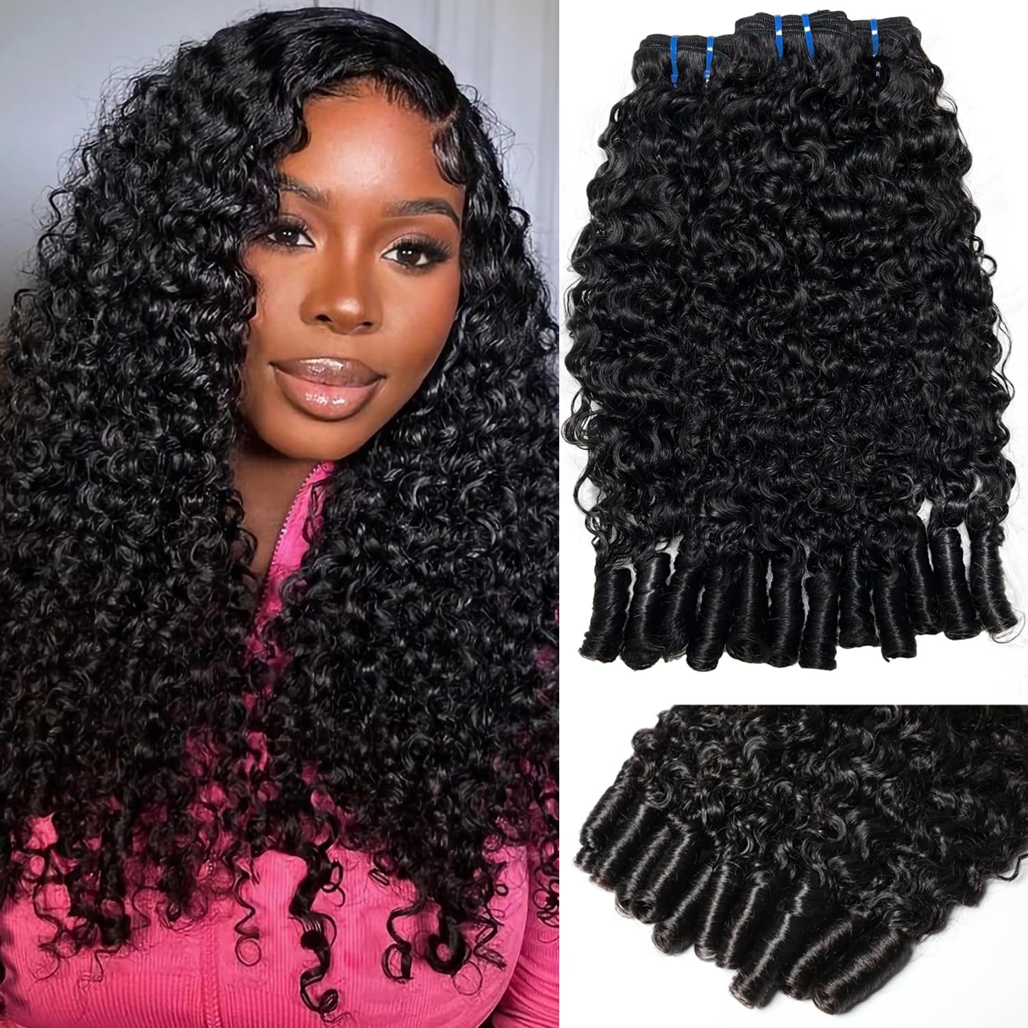 30 36 Inch Burmese Curly Human - Hair Care Indian review and price