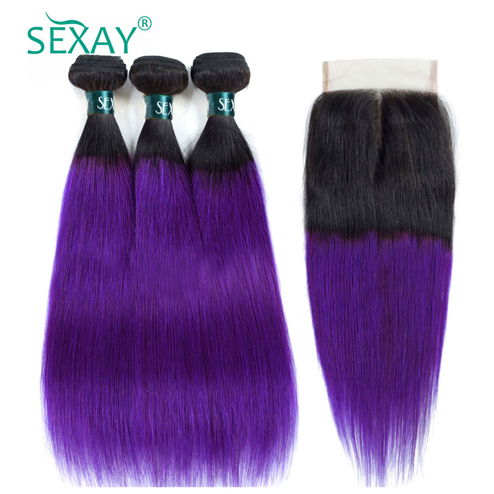1B Purple Human Hair Bundles W - Hair Care Indian review and price